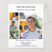 Witte zwarte foto Graduation Party uitnodiging (Voorkant)