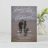 Witte zwarte foto Love last rehearal diner Kaart (Staand voorkant)