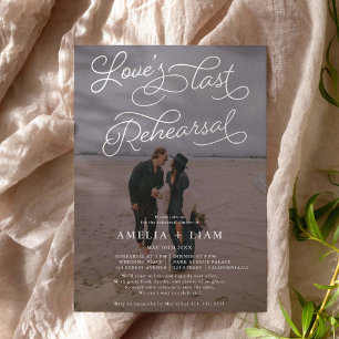 Witte zwarte foto Love last rehearal diner Kaart