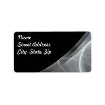 Witte & Zwarte Fractale Achtergrond Adres Sticker