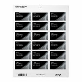 Witte & Zwarte Fractale Achtergrond Adres Sticker (Full Sheet)