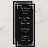 Witte Zwarte Gatsby Art Deco Trouwprogramma's Programmakaart (Voorkant / Achterkant)