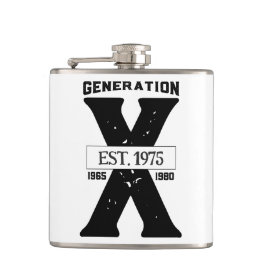 Witte & Zwarte Generatie X Vinyl Omwikkelde Fles Heupfles