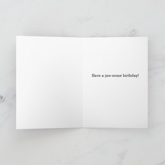 Witte zwarte geruite haai 12e verjaardag kaart (Binnen)