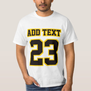 WITTE, ZWARTE, GOUDE Mannen Katoen T-Shirt vooraan