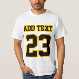 WITTE, ZWARTE, GOUDE Mannen Katoen T-Shirt vooraan