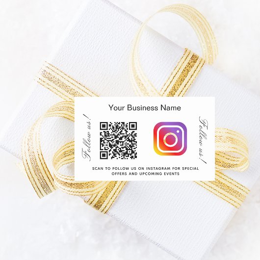 Witte zwarte handelsnaam qr code instagram rechthoekige sticker
