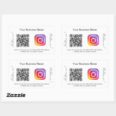 Witte zwarte handelsnaam qr code instagram rechthoekige sticker (Vel)