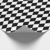 Witte Zwarte Harlekijn Patroon Kerstvakantie Cadeaupapier (Hoek)