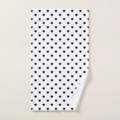 WITTE ZWARTE HARTPATROON MET BATHROOM BAD HANDDOEK (Handdoek)