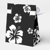 Witte & Zwarte Hibiscus Bloem Feest Favor Doos Bedankdoosjes (Achterkant)