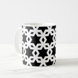 Witte zwarte hoeken ster geometrisch patroon koffiemok