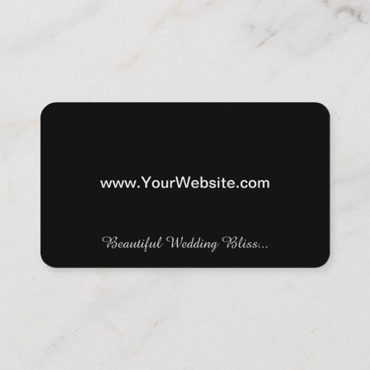 Witte zwarte hortensia bruiloft Visitekaartje set (Achterkant)