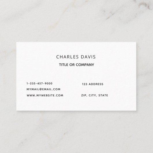 Witte zwarte initialen logo visitekaartje (Achterkant)