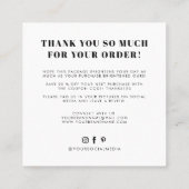 Witte zwarte je hebt een geweldige smaak dank je vierkante visitekaartje (Achterkant)