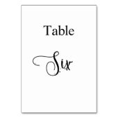 Witte zwarte kalligrafietabel 6 kaart (Achterkant)