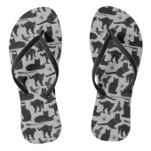 Witte zwarte kat volwassen teenslippers (Voetbed)