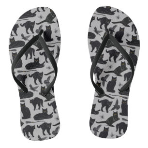 Witte zwarte kat volwassen teenslippers