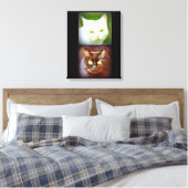 witte/zwarte katten canvas afdruk (Insitu (Slaapkamer))