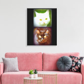 witte/zwarte katten canvas afdruk (Insitu (Woonkamer))