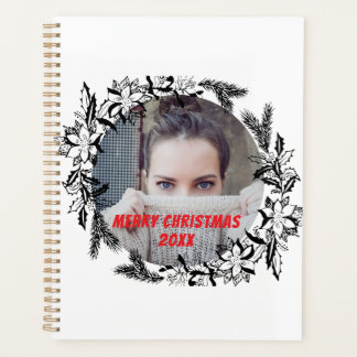 Witte Zwarte Kerst Foto Eenvoudig Planner