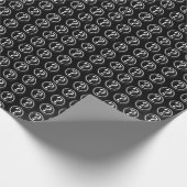 Witte zwarte kleine vraagtekens cadeaupapier (Hoek)