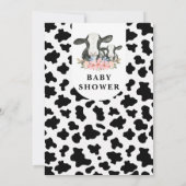 Witte Zwarte Koe Print Bloemen Heilige Koe Baby sh Kaart (Achterkant)