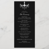 Witte & Zwarte kroonluchter huwelijksprogramma Programmakaart (Voorkant)