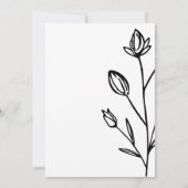 Witte Zwarte Letter Bloem Boeket Botanisch Kaart (Achterkant)