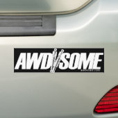 witte/zwarte logo 3 bumpersticker (Op auto)