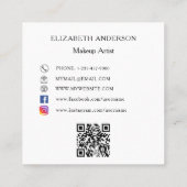 Witte zwarte logo QR code social media Vierkante Visitekaartje (Achterkant)