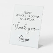 Witte zwarte Logo Realtor Verwijder alsjeblieft sc Reclamebord Met Voetstuk (Voorkant)