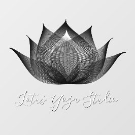 Witte & Zwarte Lotus Moderne Unieke Yoga Studio Raamsticker