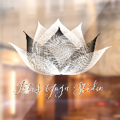 Witte & Zwarte Lotus Moderne Unieke Yoga Studio Raamsticker (Vel 2)