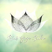 Witte & Zwarte Lotus Moderne Unieke Yogastudio Raamsticker (Vel 3)