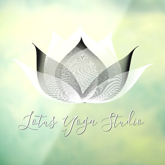 Witte & Zwarte Lotus Moderne Unieke Yogastudio Raamsticker (Vel 3)