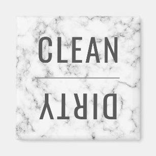 Witte zwarte marmer van Clean Dirty Dishwasher Magneet
