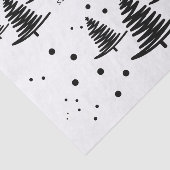 Witte zwarte minimalistische kerstbomen tissuepapier (Detail)