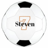 Witte zwarte monogram initiaal voetbal (Voorkant)