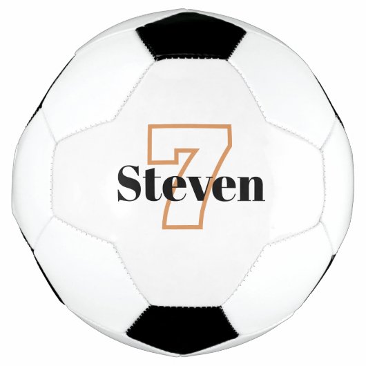 Witte zwarte monogram initiaal voetbal (Voorkant)