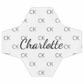 Witte zwarte monogram initiaal voetbal (Enkel)