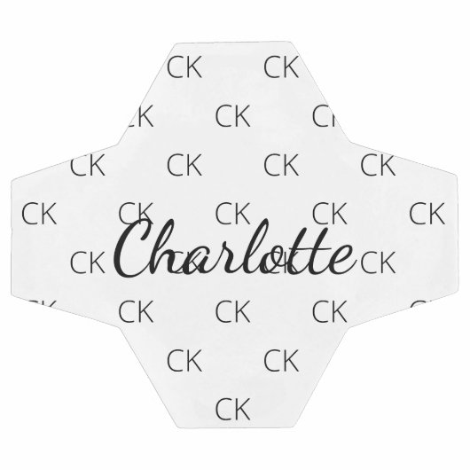 Witte zwarte monogram initiaal voetbal (Enkel)