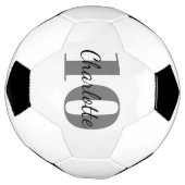 Witte zwarte monogram initiaal voetbal (Gedraaid)