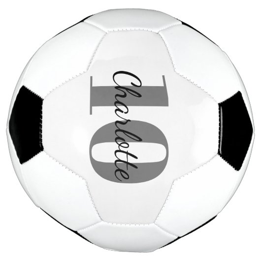 Witte zwarte monogram initiaal voetbal (Gedraaid)