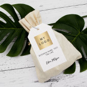 Witte zwarte naam handtekening zakelijk logo hangt cadeaulabel