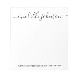 Witte zwarte persoonlijke naam | van de bureau van notitieblok