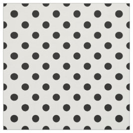 Witte Zwarte Polka Dots Textiel Stof