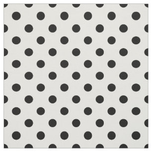Witte Zwarte Polka Dots Textiel Stof