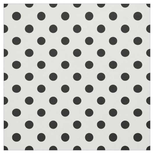 Witte Zwarte Polka Dots Textiel Stof (Swatch)