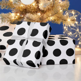 witte & zwarte polka stippen modern chic cadeaupapier